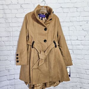 Tan Women's Coat with Belt